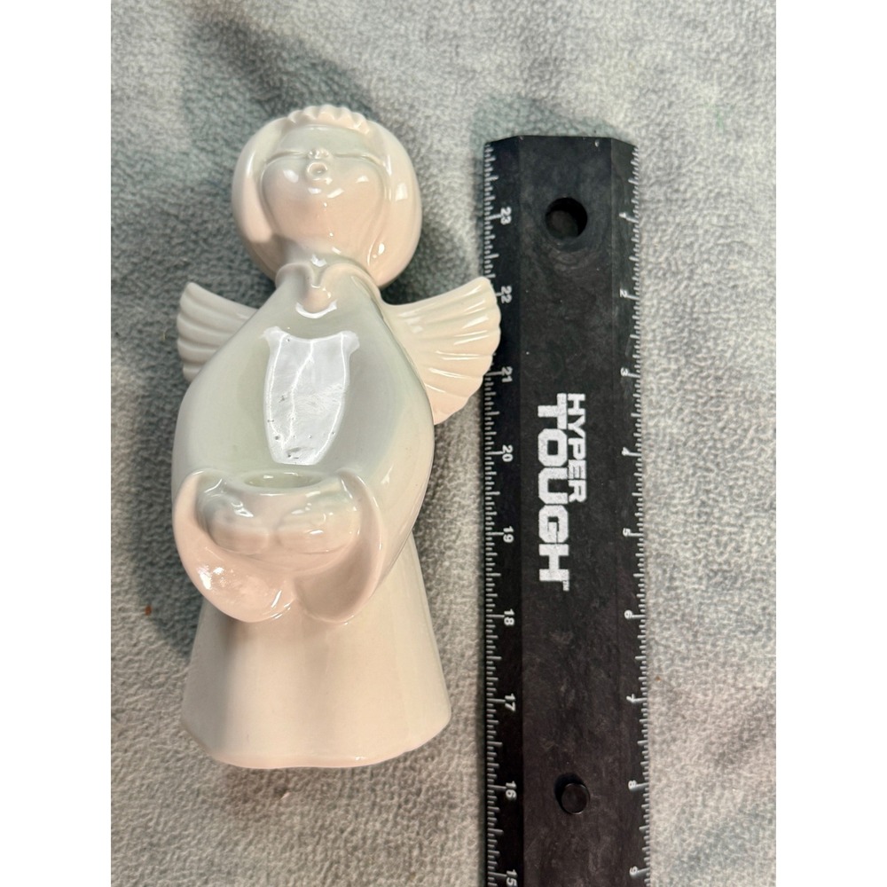 Vintage Dresden Germany Ceramic Angel Figurine Singing Candle Holder Germany - Picture 7 of 8